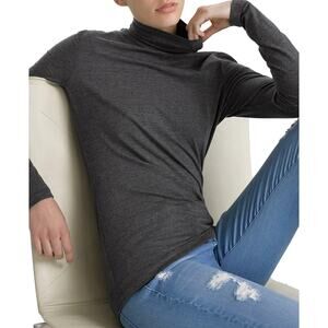 White + Warren Turtleneck in Charcoal Heather Size Small